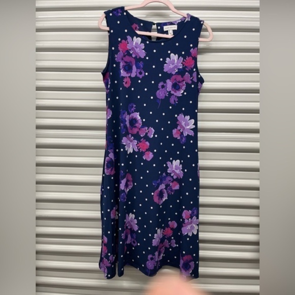 Susan Graver Blue and Purple Sleeveless Dress Size M